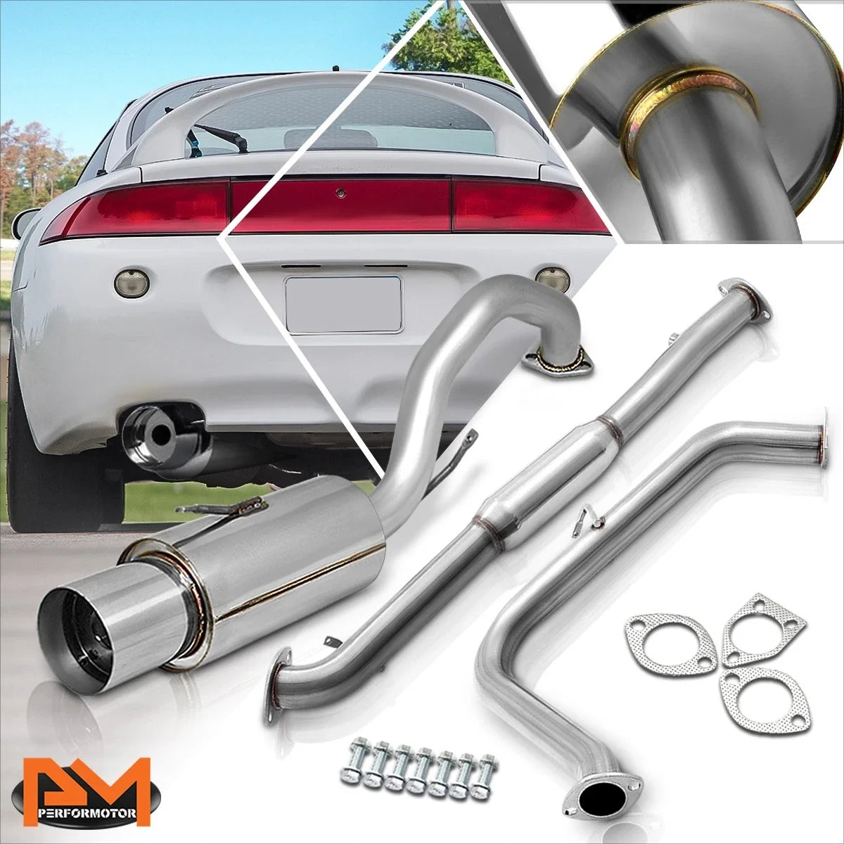 4.5" Muffler Tip Catback Exhaust for Eclipse/Talon (1995–1999)