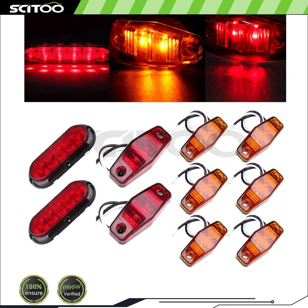 10PCS Amber Red Side Marker for Chevrolet Silverado 3500 HD (2007–2016)