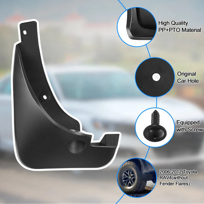 Front & Rear Mud Flaps Splash Guards for Toyota RAV4 (2006–2012) 4PCS