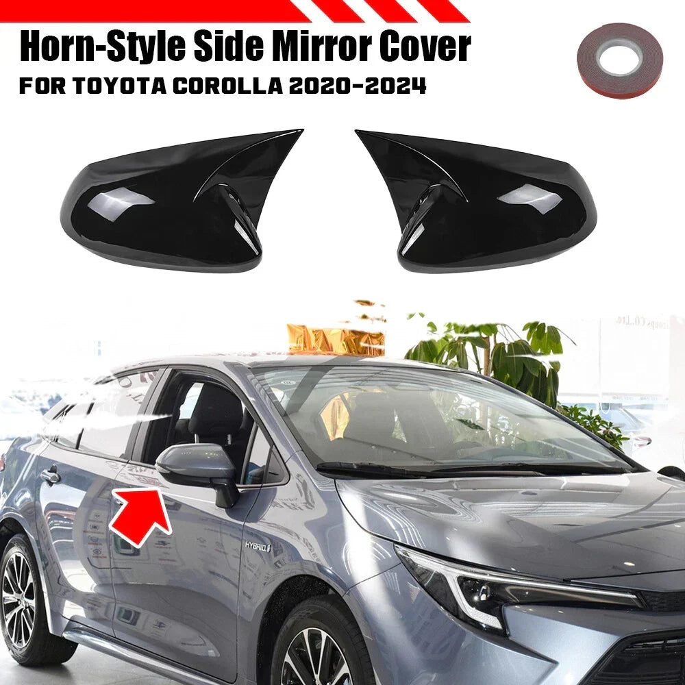 Horn Style Rearview Mirror Cover for Toyota Corolla Sedan Hatchback (2020–2024)