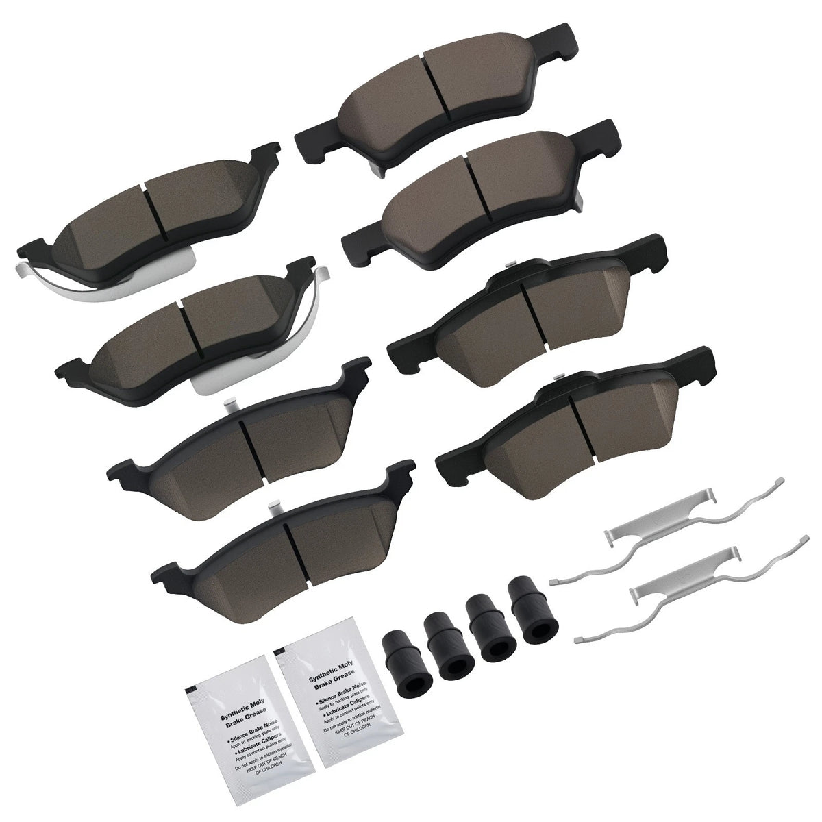 Set of 4 Ceramic Brake Pads for Dodge Caravan/Grand Caravan (2001–2007) BX2Z4H, D857, D858, P857, P858