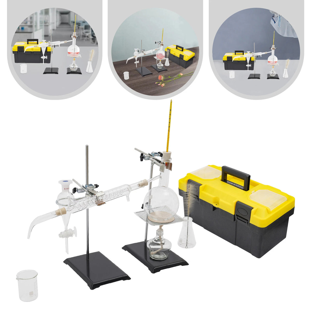 40 PCS Distillation Apparatus Kit for Essential Oil (500ml)