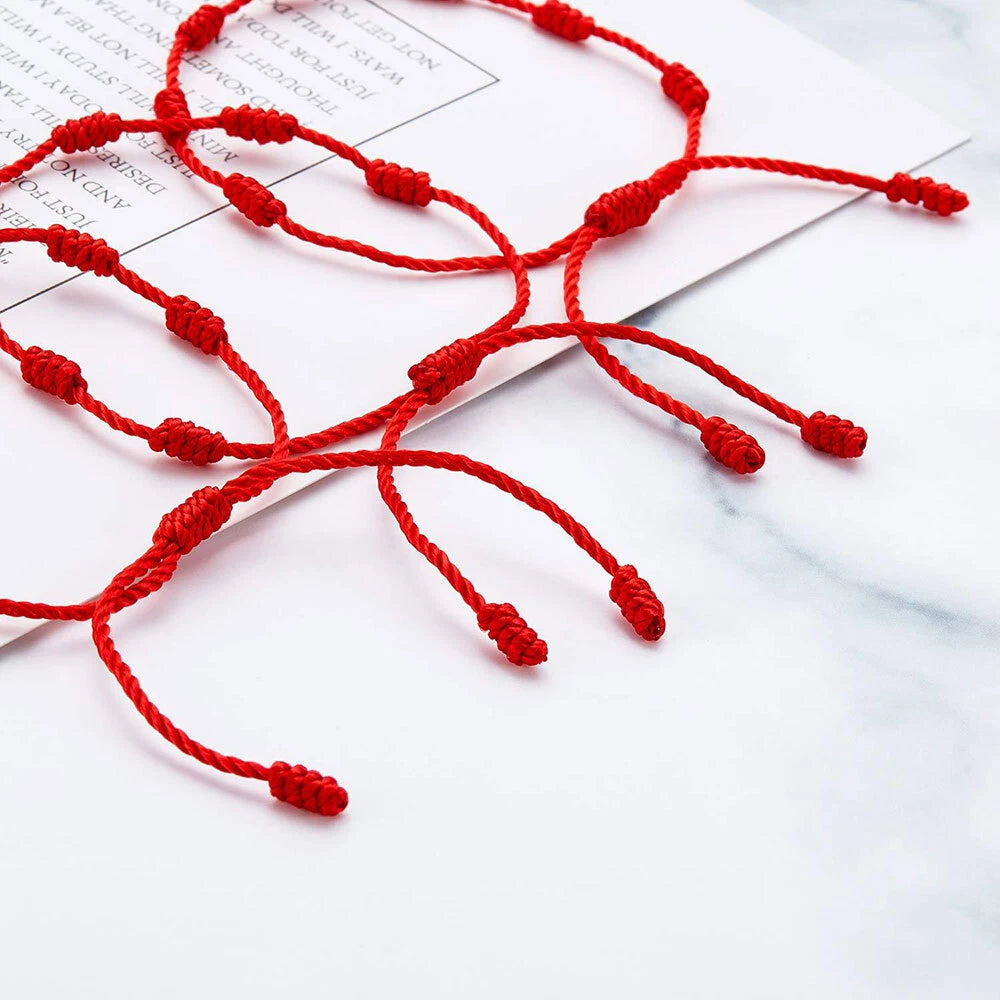 6PCS Lucky Red String Bracelet Kabbalah Amulet Protection Rope