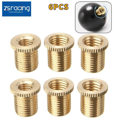 Set of 6 Gear Shift Knob Thread Adapter Nut Insert Kit M10x1.25 M10x1.5 M8x1.25