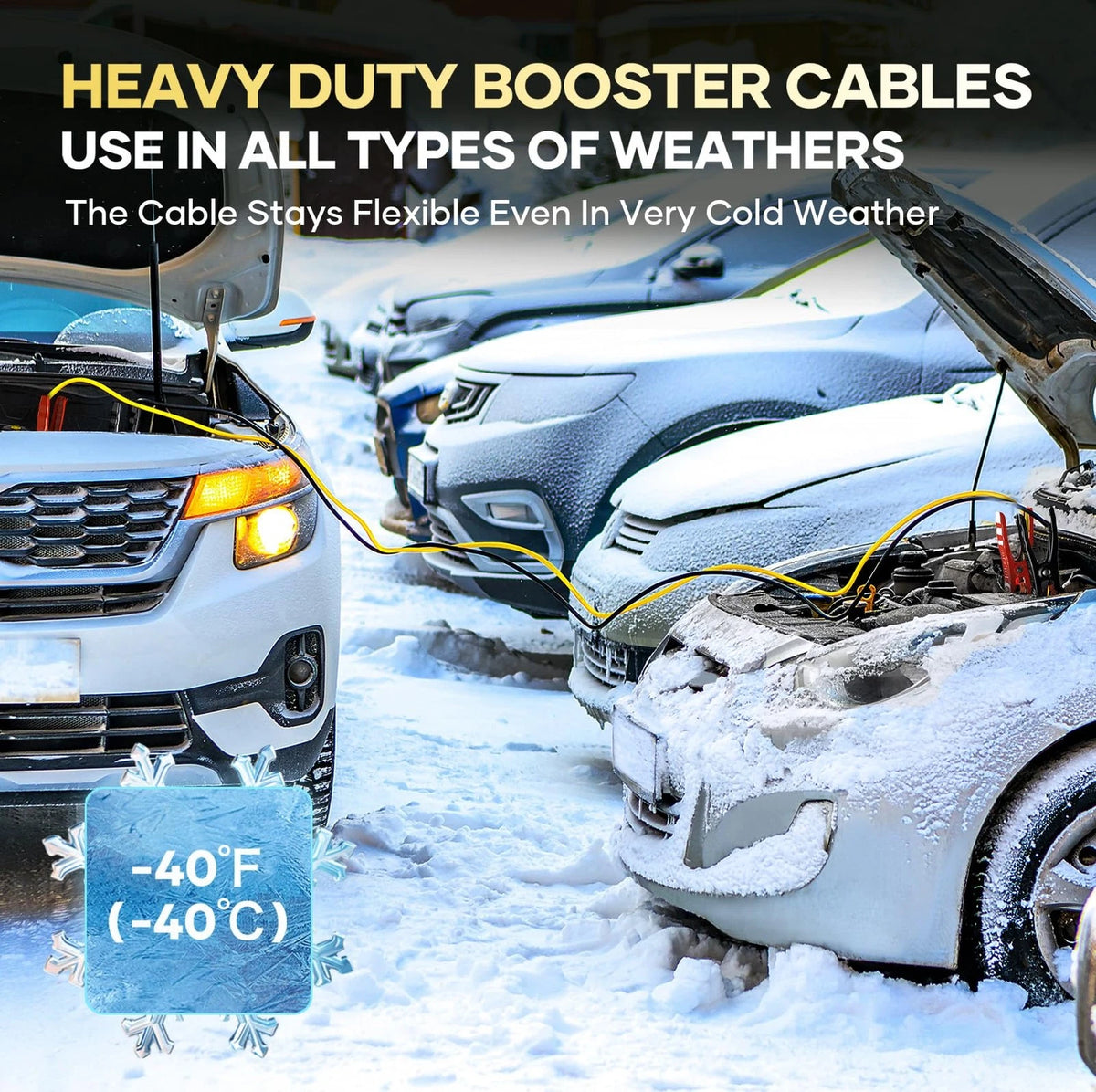 8 Gauge 12ft Car Jumper Cables for Jump Starting Dead Batteries (No Year)