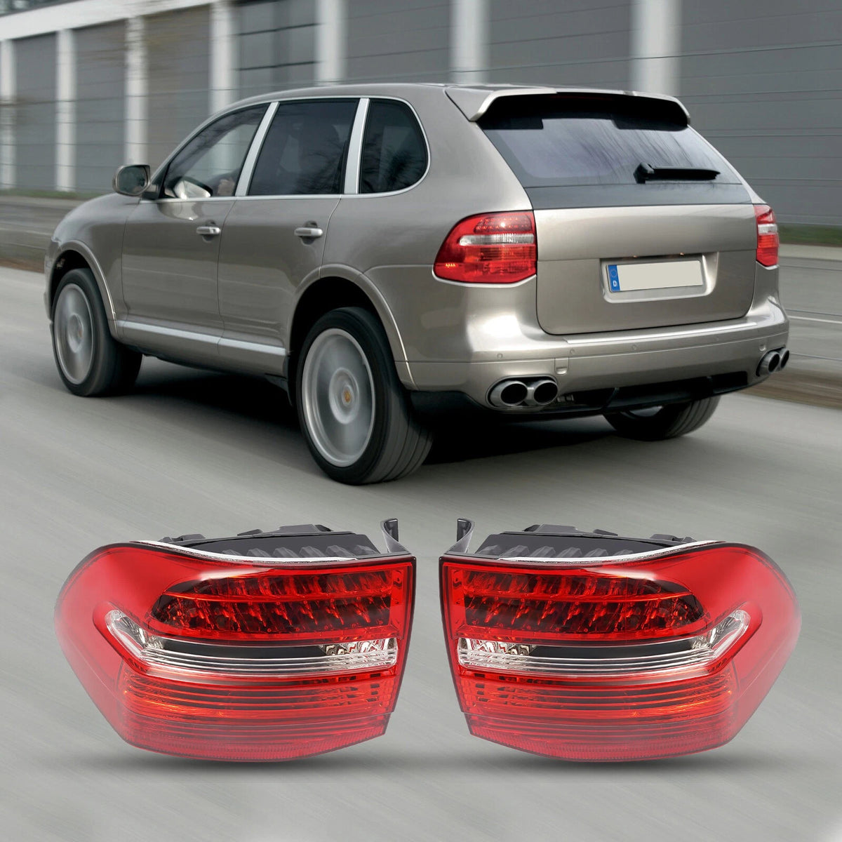 Set of 2 LED Tail Lights for Porsche Cayenne (2007–2010) 95563148801, 95563148800