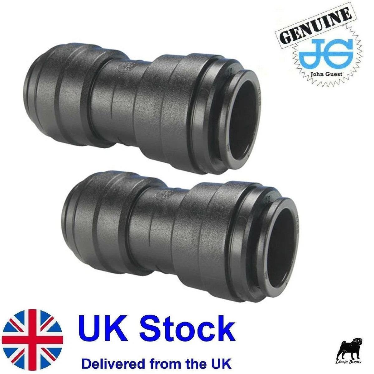 2X Push Fit Water Pipe Fitting Connector for John Guest 12mm Straight