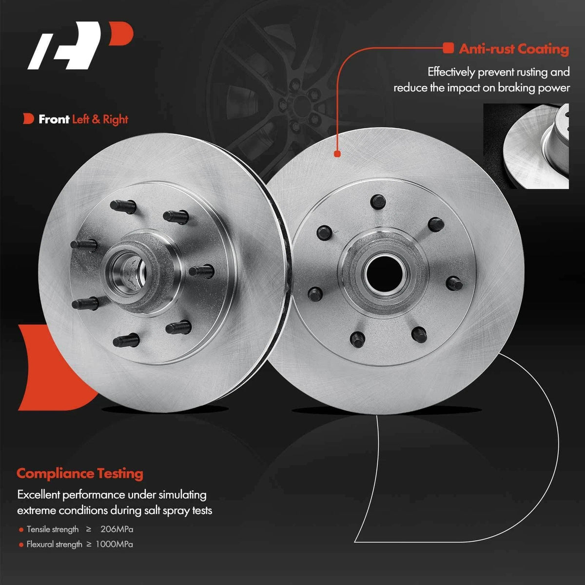 Front Disc Brake Rotors for Ford F-150 F-250 (1997–2003)