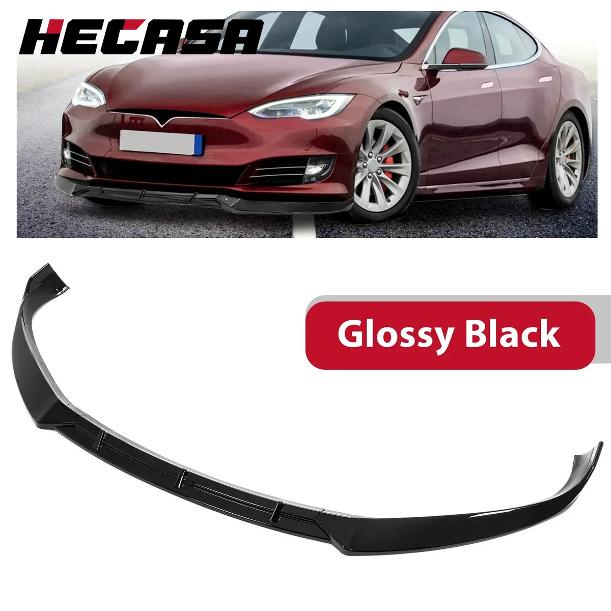 Front Bumper Lip Splitter Spoiler for Tesla Model S (2016–2020)