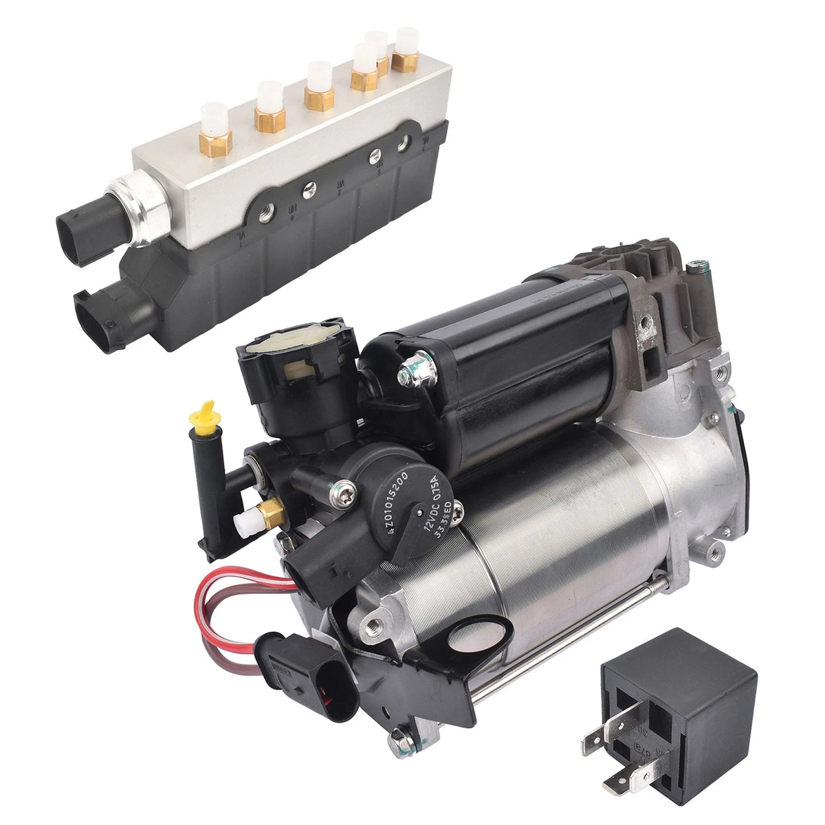 Air Suspension Compressor Pump + Valve Control Unit for Mercedes S-Class W220 (1999–2006) - 2203200104, 2203200304, 2113200104, 2113200304