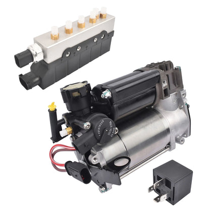 Air Suspension Compressor Pump + Valve Control Unit for Mercedes S-Class W220 (1999–2006) - 2203200104, 2203200304, 2113200104, 2113200304