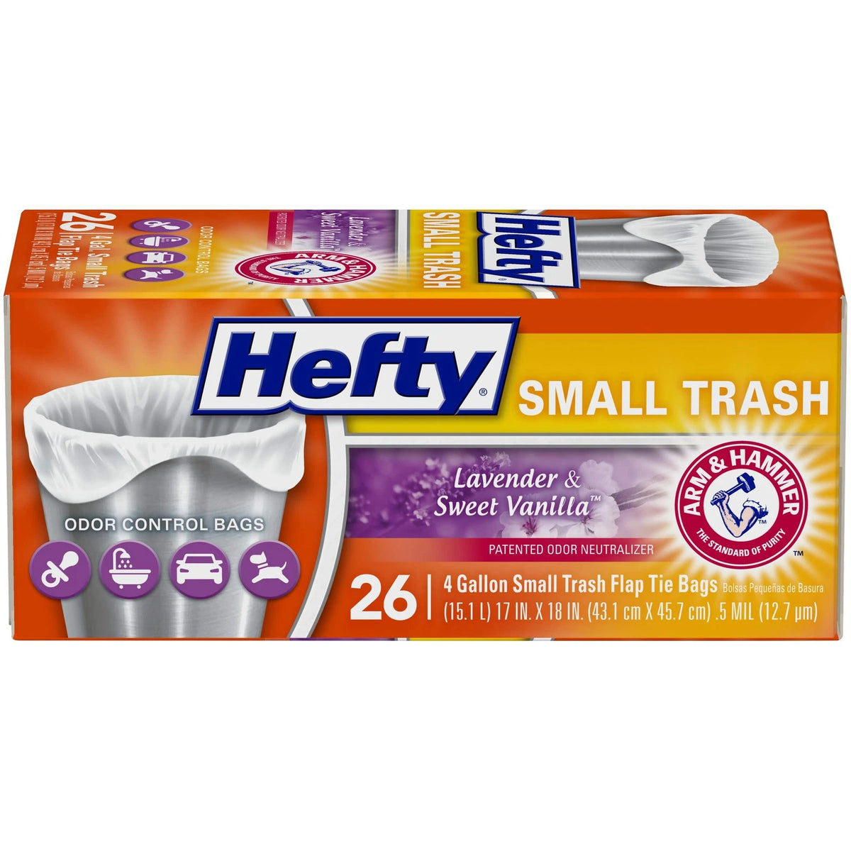 26 Count Flap Tie Small Trash Bags for Hefty (Pack of 1)