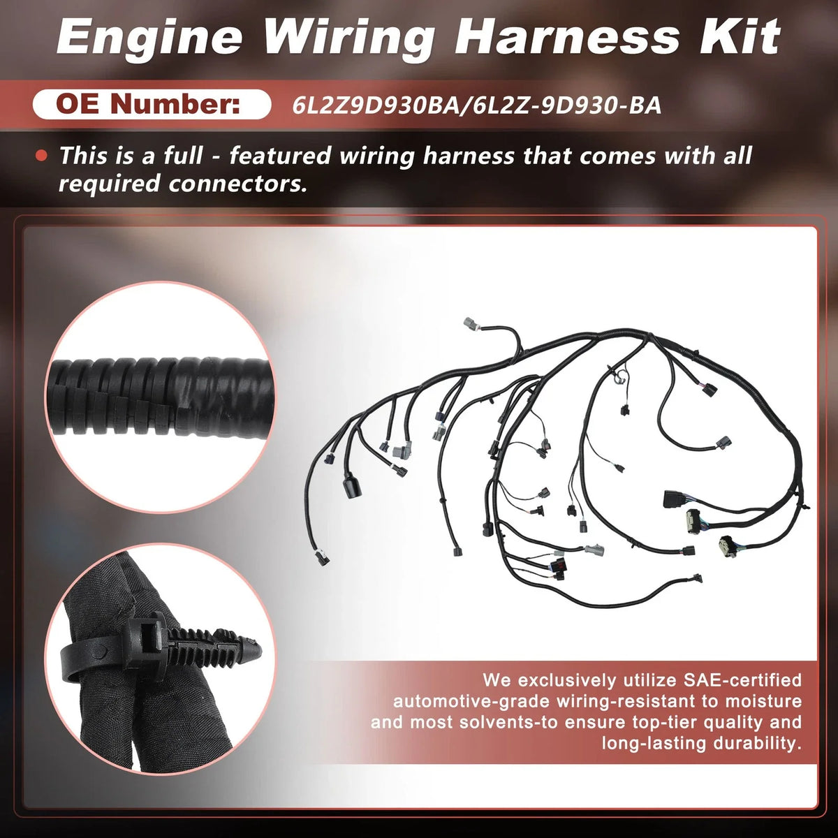Engine Wire Harness for Ford Explorer, Mercury Mountaineer (2002–2005) 6L2Z-9D930-BA