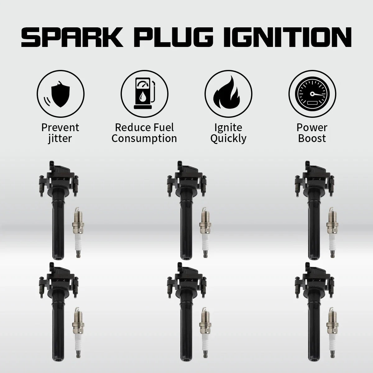 Set of 6 Ignition Coils & 6 Spark Plugs for Chrysler Concorde Intrepid Stratus (1998–2005) UF199