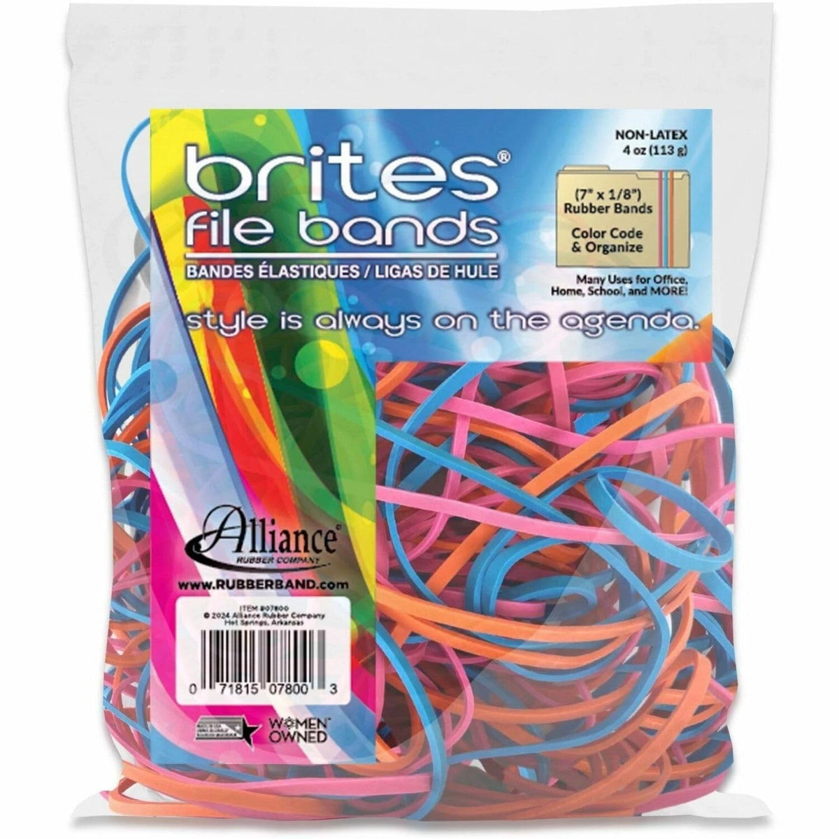 50 Count Non-Latex Brites Rubber Bands for Various Uses (Pack of 1)