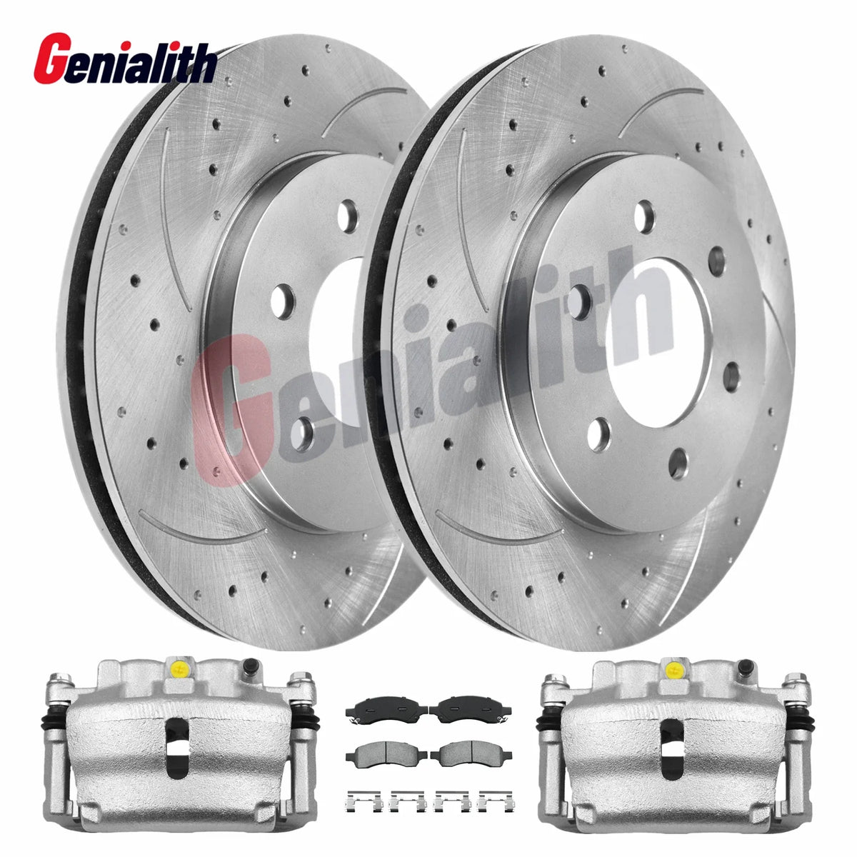 Front Drilled Rotors Brake Pads Calipers for Chevrolet Traverse Acadia Enclave (2007–2016)