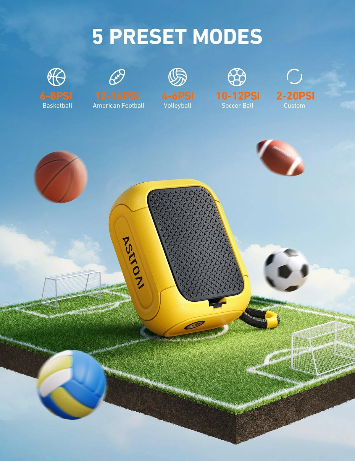 AstroAI Portable Electric Ball Pump for Fast Inflation (No Year Range)
