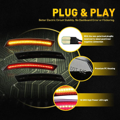 LED Side Marker Lights for Mini Cooper R55 R56 R57 R58 R60 R59 (2007–2015)