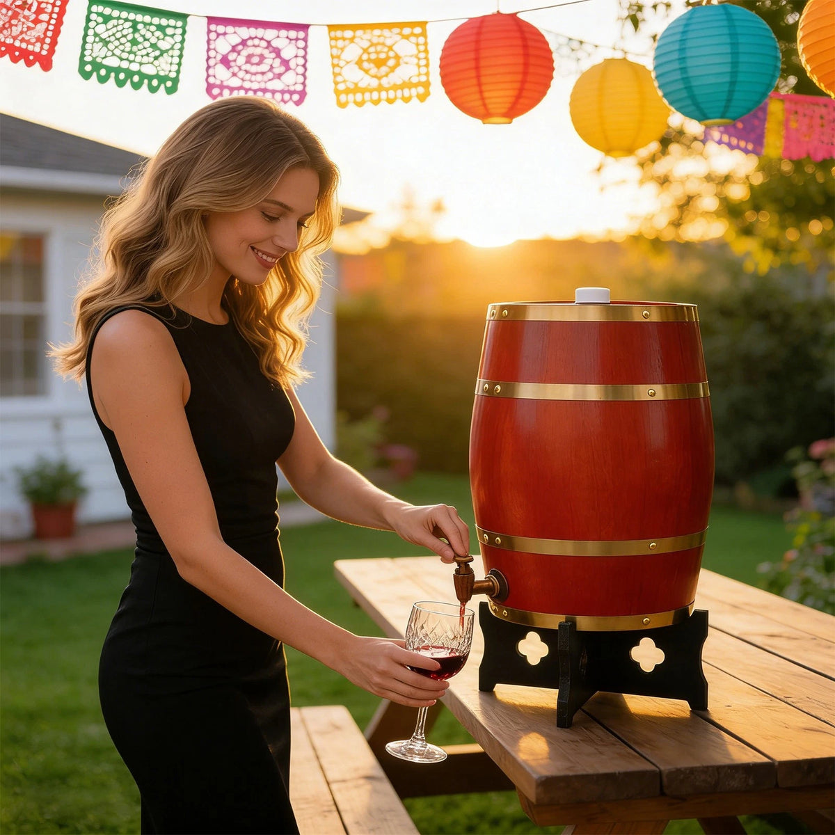 15L Wine Barrel for Decorative Use (No Specific Part Numbers)