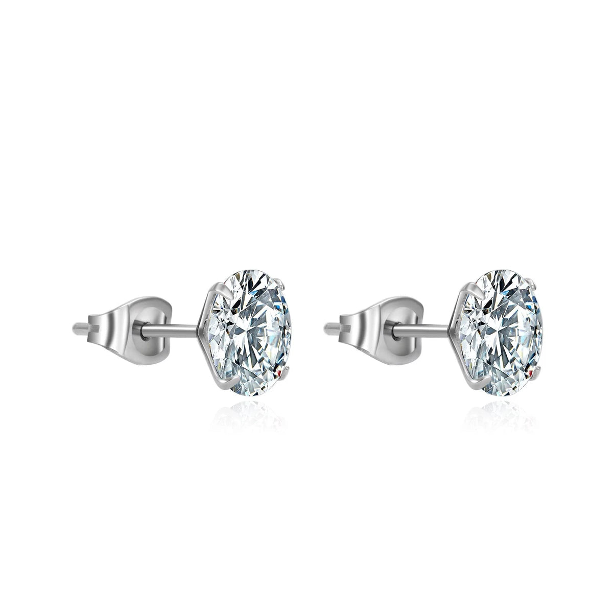 G23 Titanium CZ Stud Earrings for Sensitive Ears, 3mm, White