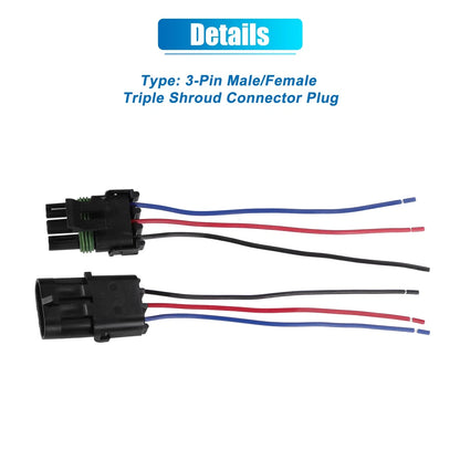 Set of 1 Car 3-Pin Male/Female Connector Plug for BMW (No. 12015793)