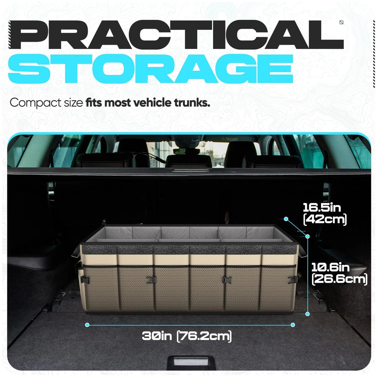 Trunk Organizer with Cooler for SUV (105L)