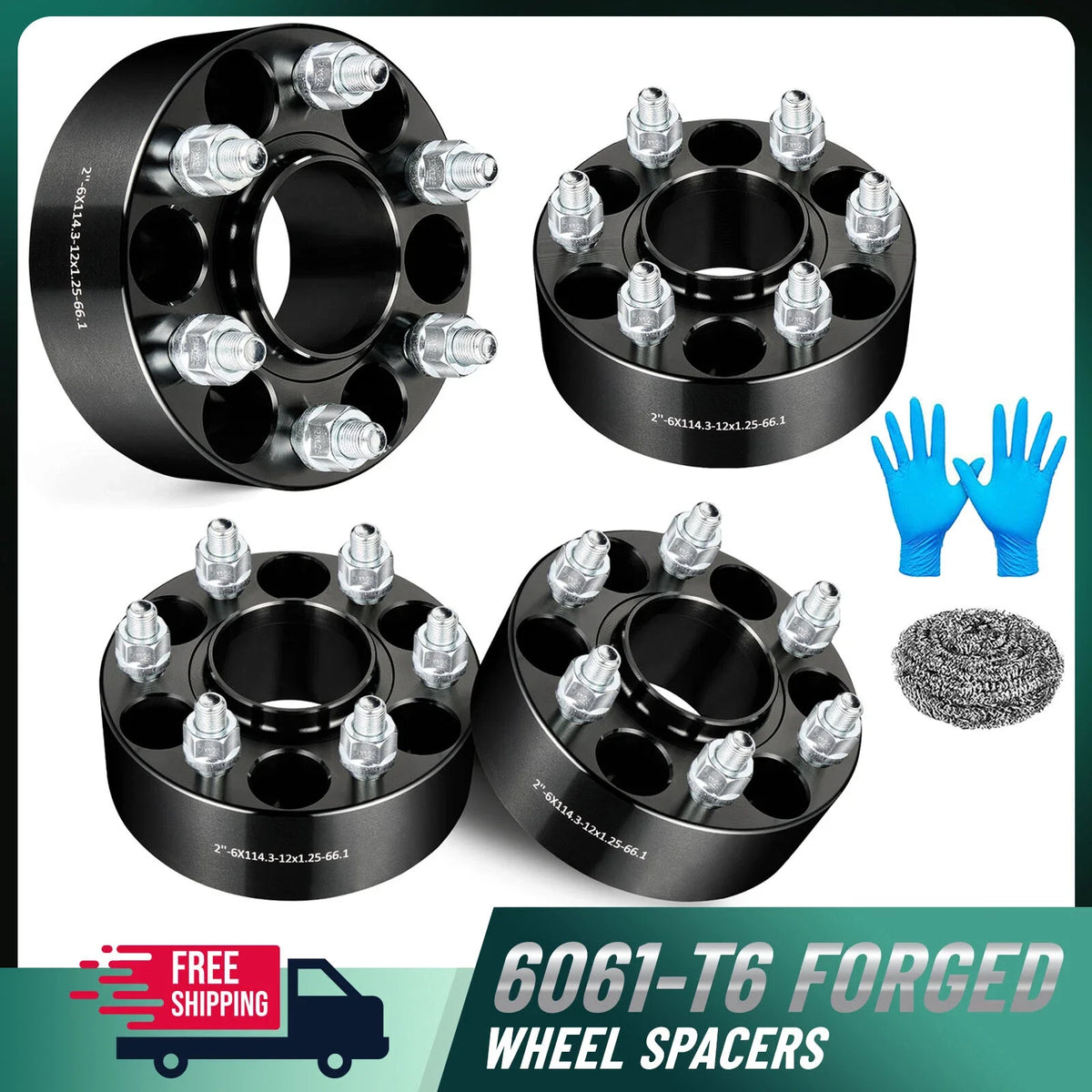 4 Hubcentric 2" 6x4.5 Wheel Spacers for Nissan Frontier Pathfinder (12x1.25) (2005–2025)