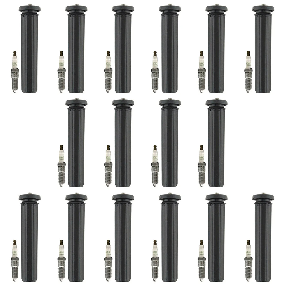 Set of 16 NGK GPower Platinum Spark Plugs & Denso Coil Boot Kit for Charger Ram 1500 (2009–2023)