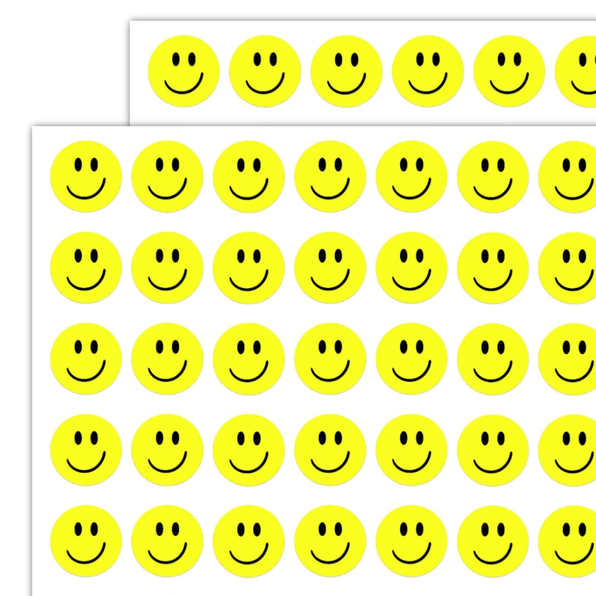 6000 Pack Smiling Happy Face Stickers - Yellow 0.5"