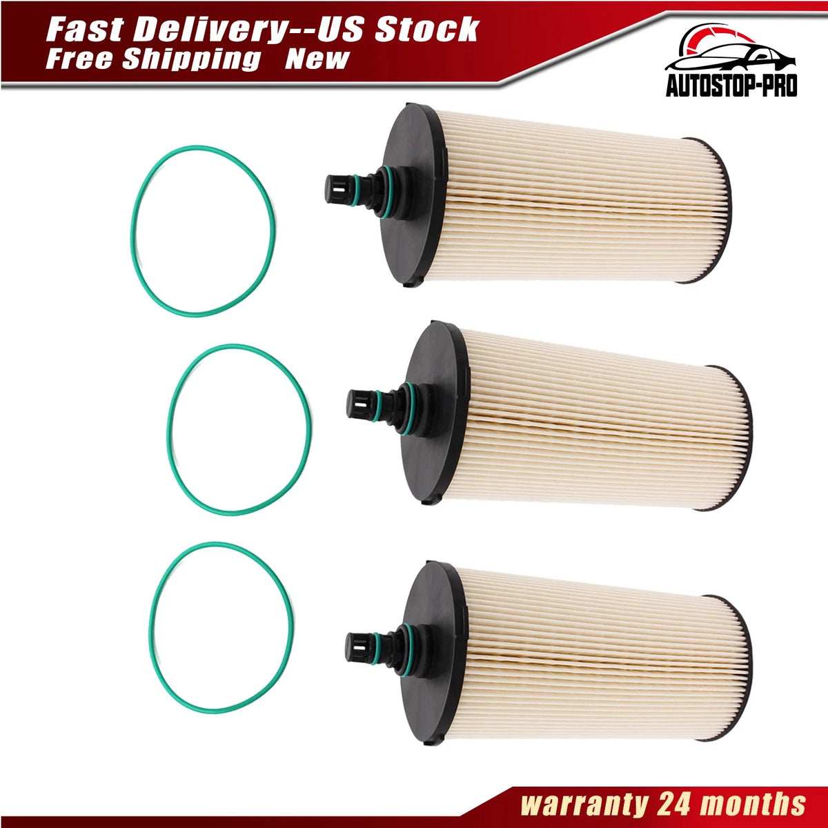 3X Fuel Filter for Volvo D13/Mack MP8 (2024+) 24137737, 24137493