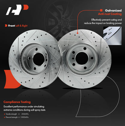 Set of 2 Front Drilled Brake Rotors for BMW X3 X4 (2011–2018) AX901050 BR901050
