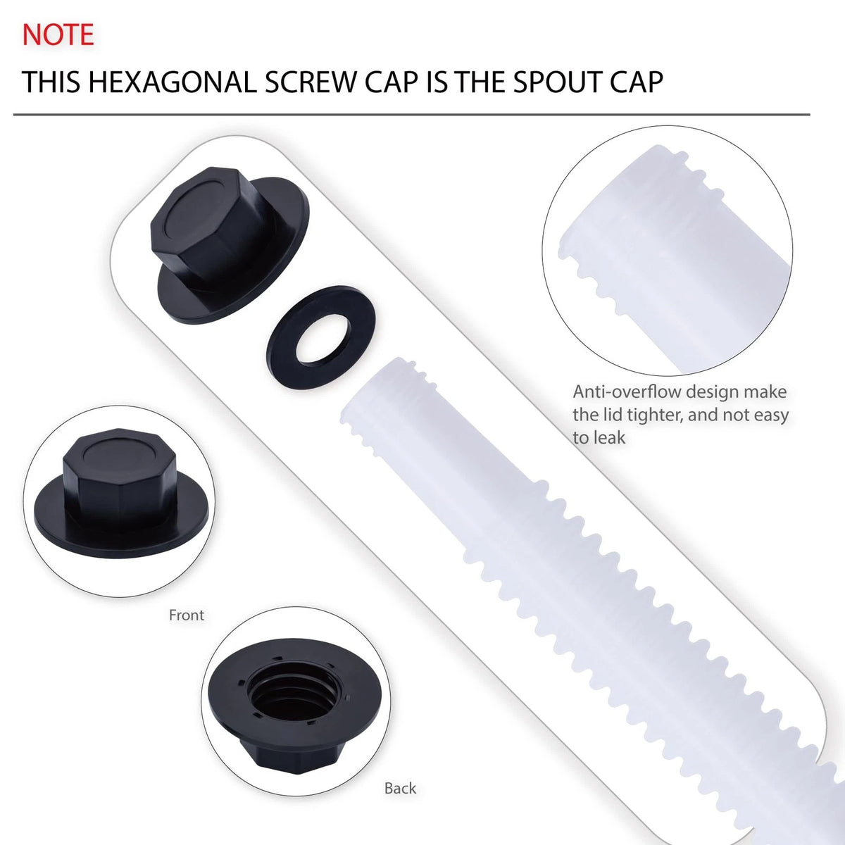 Gas Can Spout Replacement for MEAJOO (1/2/5/10 Gallon)
