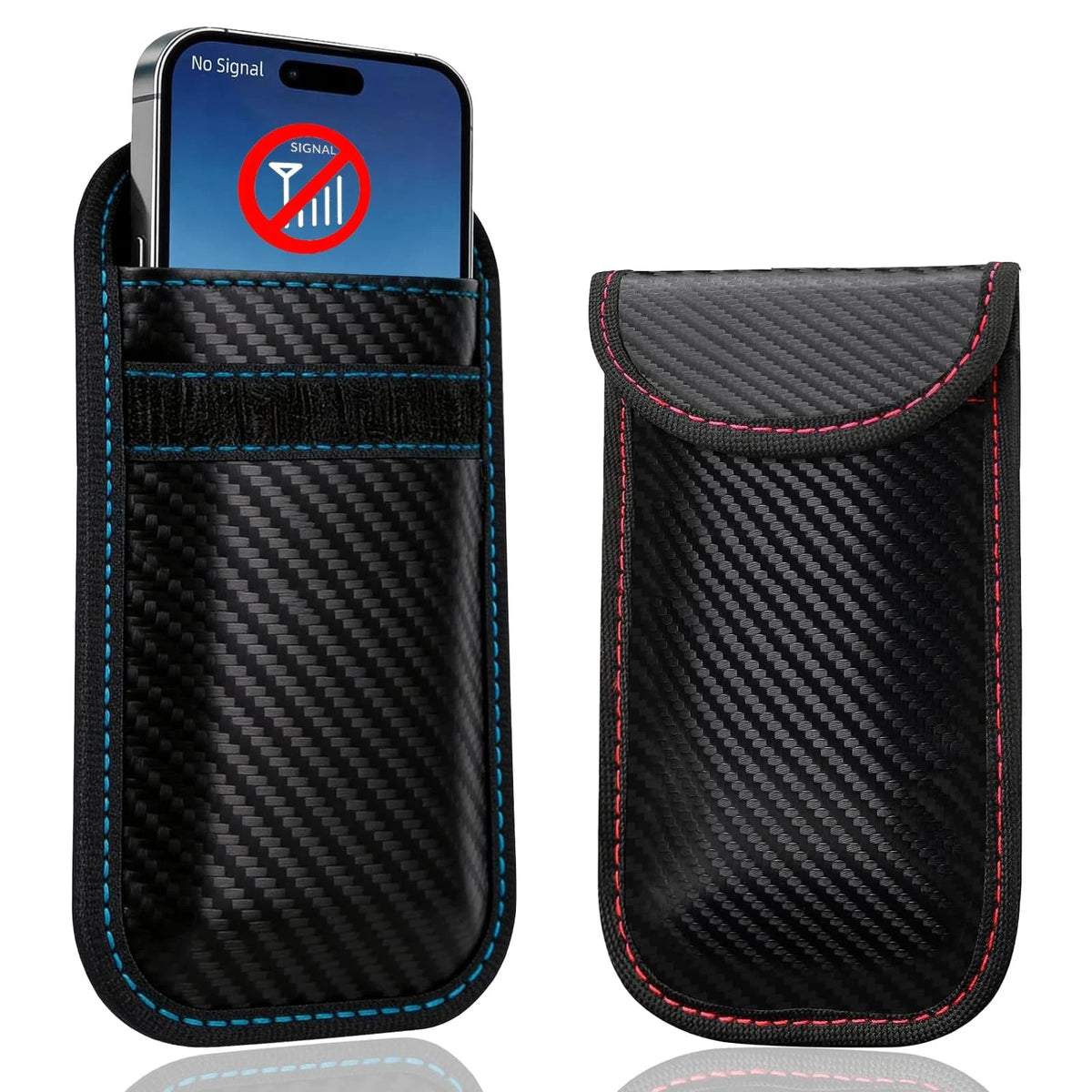 Faraday Bags for Phones 20cm x 12cm (Red and Blue)