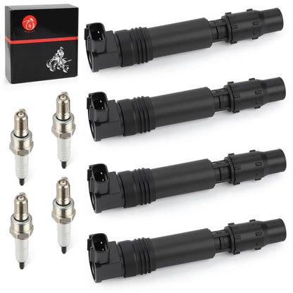 Set of 4 Ignition Stick Coils & Iridium Spark Plugs for Honda CBR954RR (2002–2003)