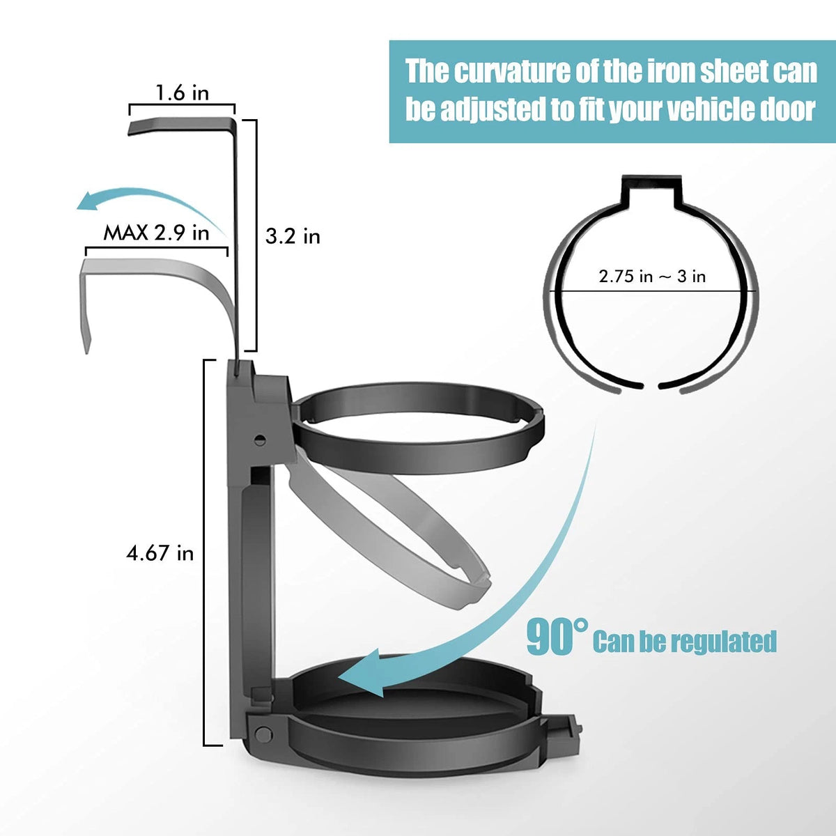 Adjustable Folding Car Cup Holder for Vehicle Door (LM775S)