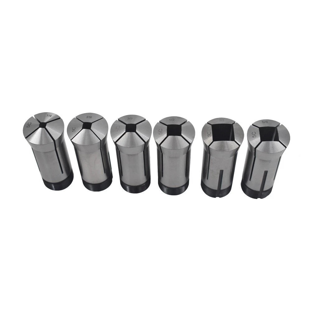 6 Pcs 5C Square Collets Set for Precision Machining (1/4, 5/16, 3/8, 1/2, 5/8, 3/4)