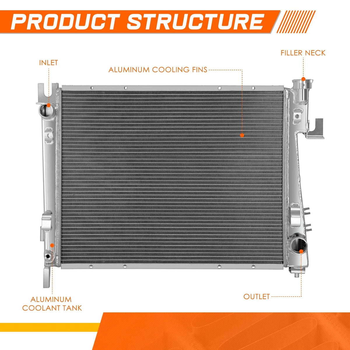 Full Aluminum 3-Row Cooling Radiator for Dodge Ram 1500 2500 3500 (2004–2009)