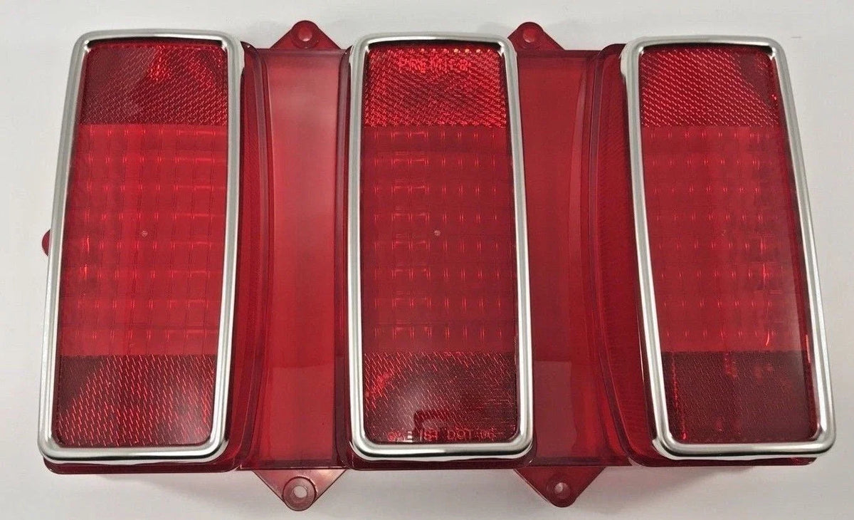 Tail Light Lens Replacement with Stainless Trim for 1969 Ford Mustang