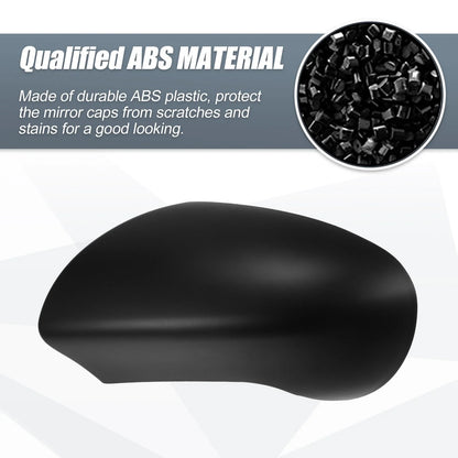 Pair Rearview Mirror Cover Cap Matte Black for Nissan Qashqai J10 (2007–2014)
