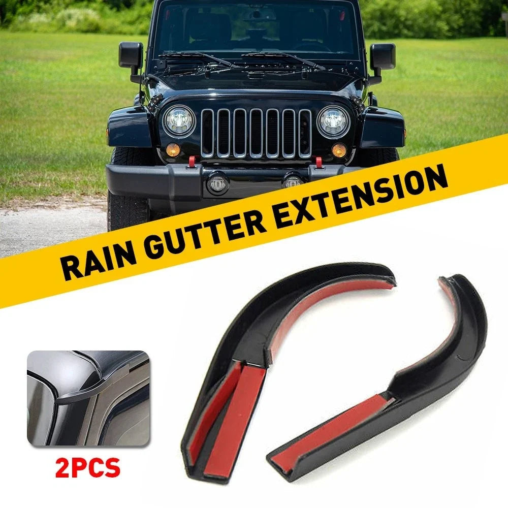 Water Rain Diverter Slot Guard Gutter Extension for Jeep Wrangler JK (2007–2017)