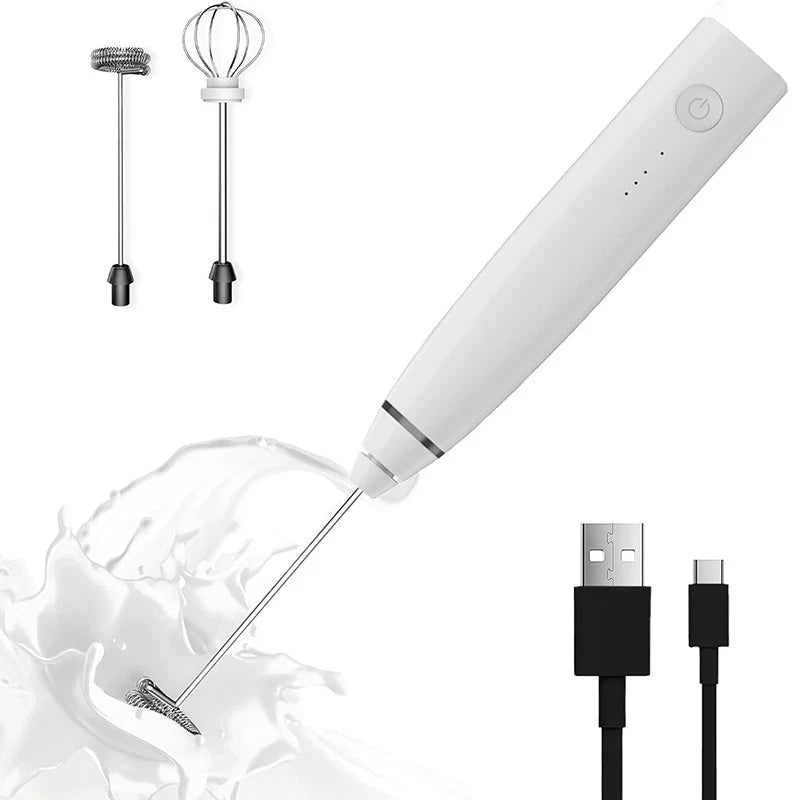USB Electric Egg Beater Mixer with 2 Whisks for Coffee and Milk