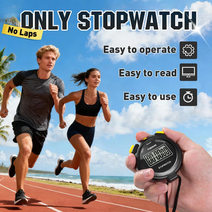Digital Silent Stopwatch Timer for Pocket Use (Black)