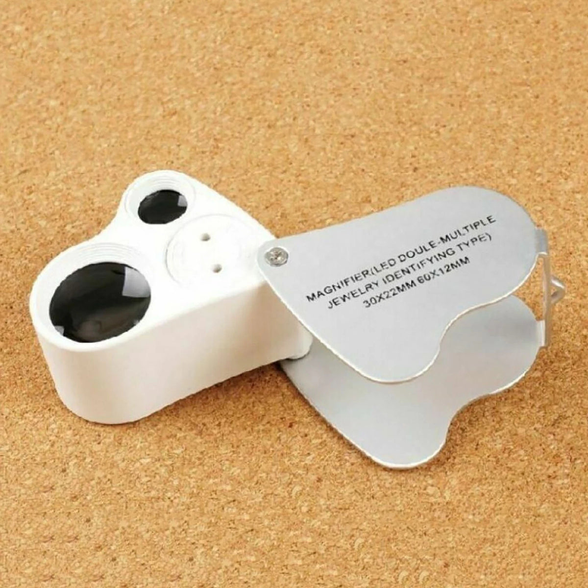 30x 60x Jeweler Loupe with Dual Lenses and Light for Antique Geology