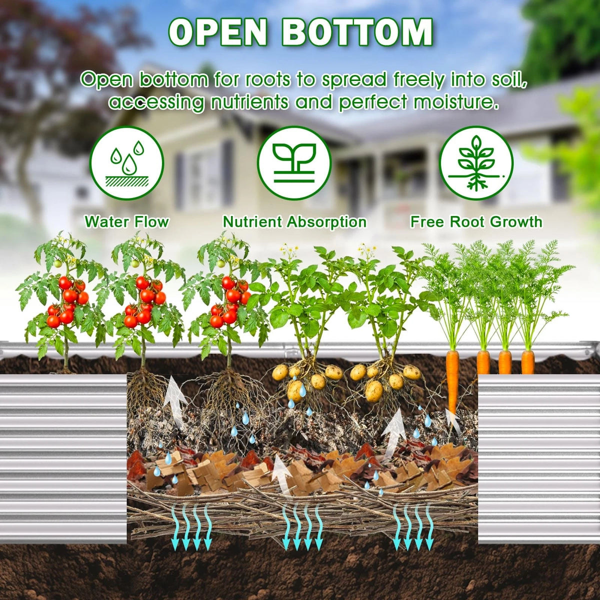 Raised Garden Bed Kit for Outdoor Use (8x4x2FT)