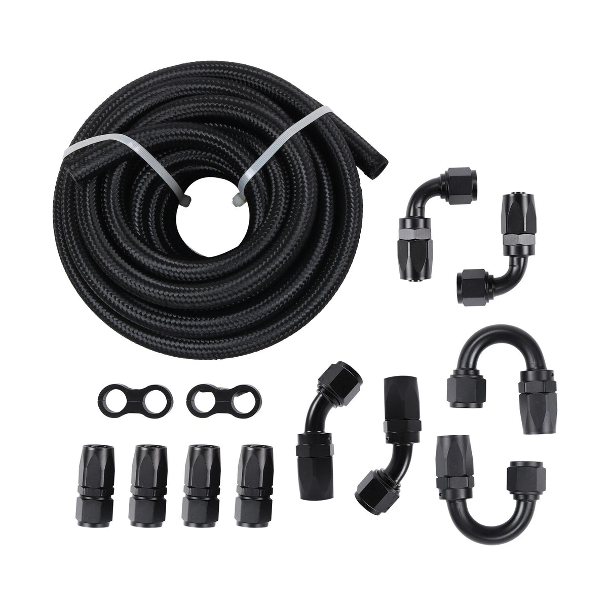 20FT 1/2" 8AN Nylon Braided Fuel Line Kit for YGTZ-FT20AN8-10BK