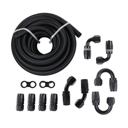 20FT 1/2" 8AN Nylon Braided Fuel Line Kit for YGTZ-FT20AN8-10BK