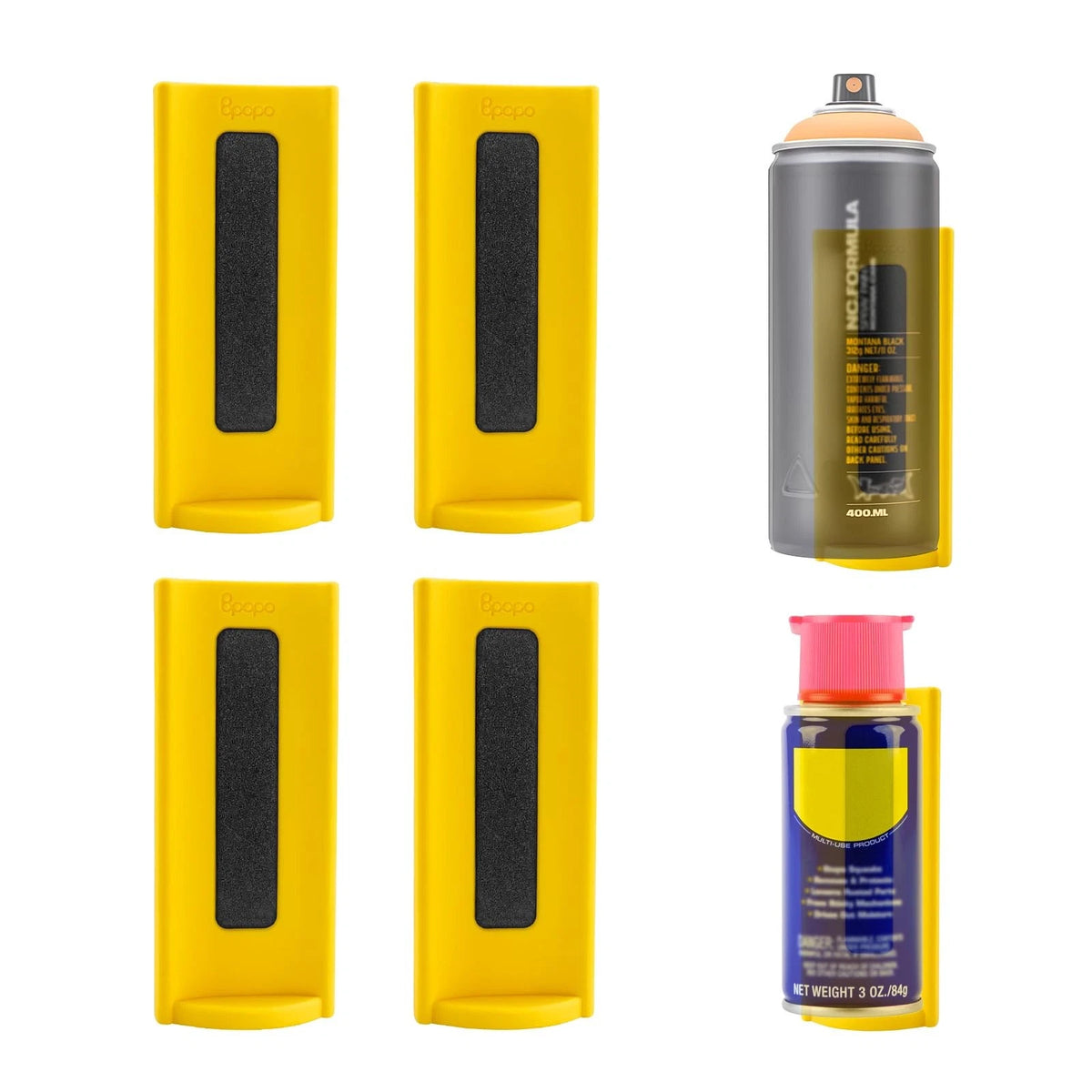 Set of 4 Magnetic Aerosol Spray Can Holders for Toolbox
