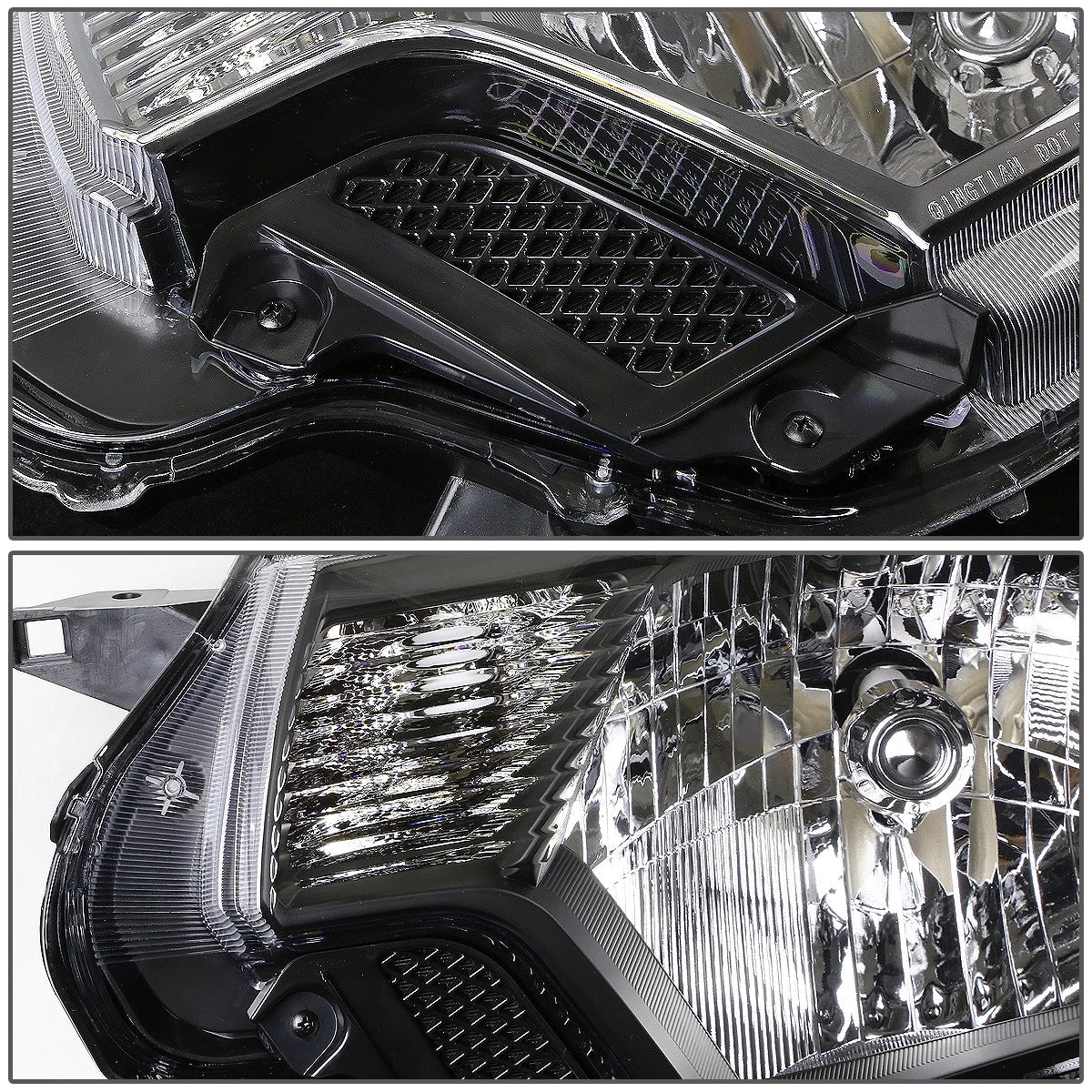 Pair of Black Amber Signal Headlight Lamps for Toyota Tacoma (2012–2015)