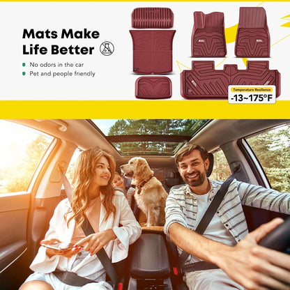 Set of 6 Floor Mats for Tesla Y (2024–2025) 18089749, Front and Rear