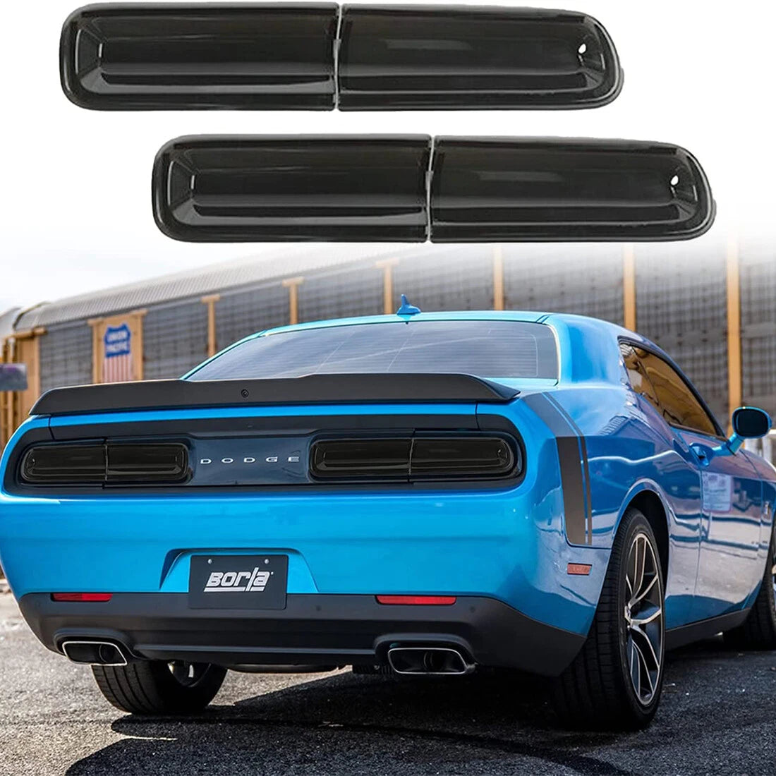 Smoked Tail Light Covers for Dodge Challenger (2015–2022)